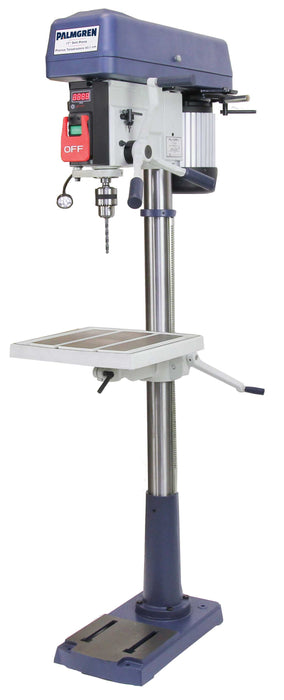 17" 1PH 16-Speed Floor Step Pulley Drill Press