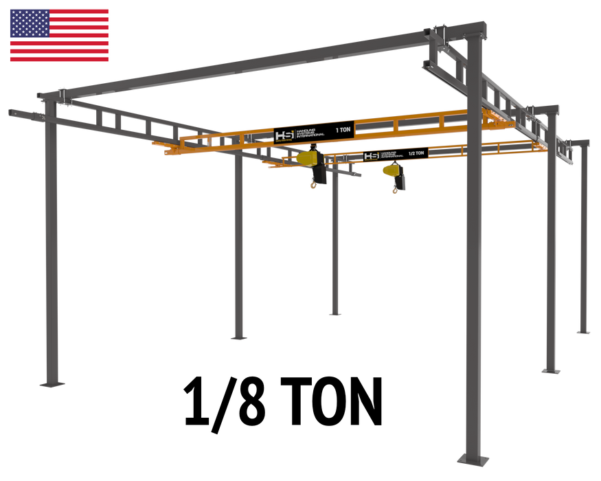 NikoRail Enclosed Track Workstation Crane - 1/8 Ton (250 lbs), Height: 12 FT