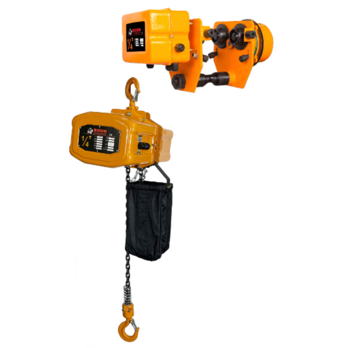 Electric Chain Hoist - Bison 1/4 Ton Single Phase Hoist - 21 ft/min