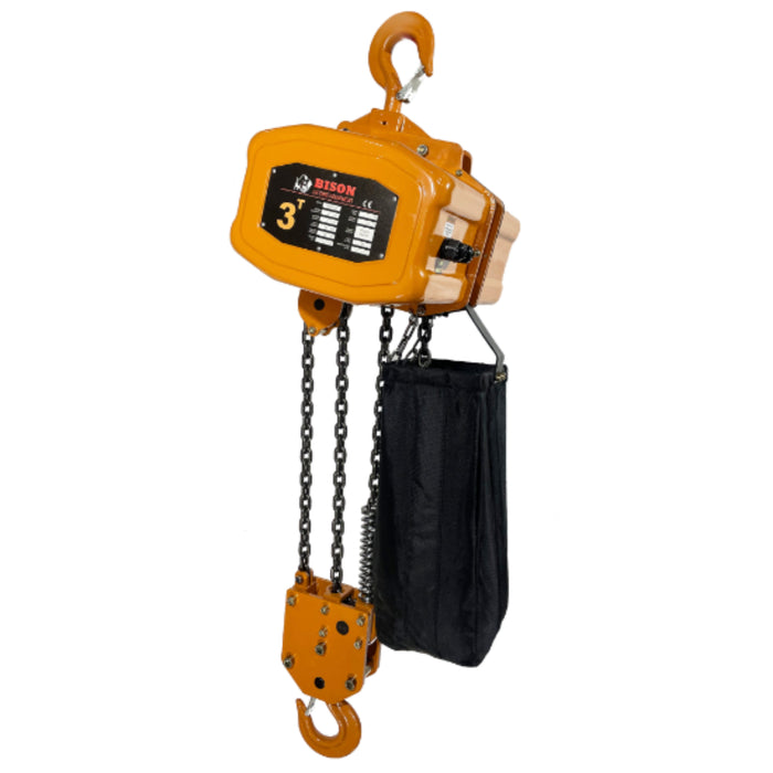 Electric Chain Hoist - Bison 3 Ton Single Phase Hoist - 7 ft/min