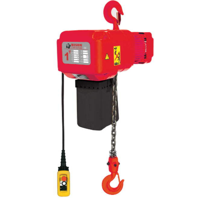 Electric Chain Hoist - Bison 1 Ton Three Phase Hoist - Dual Speed 31.7/1.8 ft/min