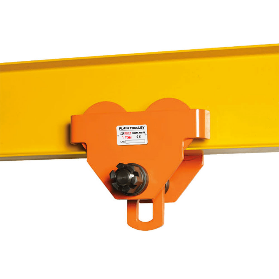 Bison 10 Ton Push Trolley, 4.92" - 7.99" Flange Width