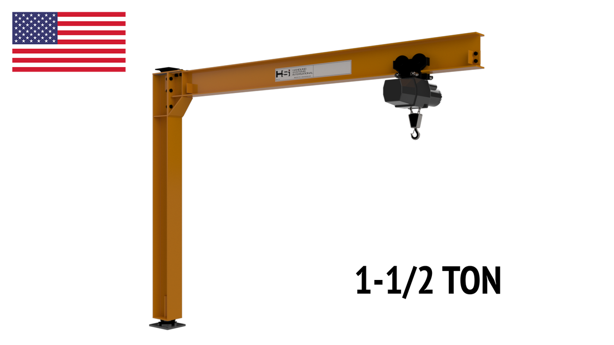 Jib Crane 1-1/2 Ton Mast Type Full Cantilever