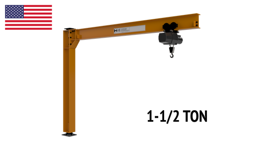 Jib Crane 1-1/2 Ton Mast Type Full Cantilever