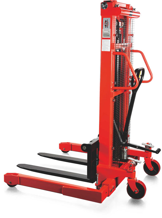 Manual Straddle Leg Stacker - Max. Lift Height: 98" - Cap: 2200 Lbs
