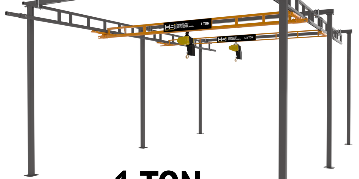 Bridge Crane 1 Ton (2,000 lbs) Nikorail Worstation Crane System
