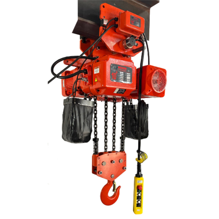 Electric Chain Hoist - Bison 10 Ton Three Phase Hoist - Dual Speed 12.1/3.6 ft/min