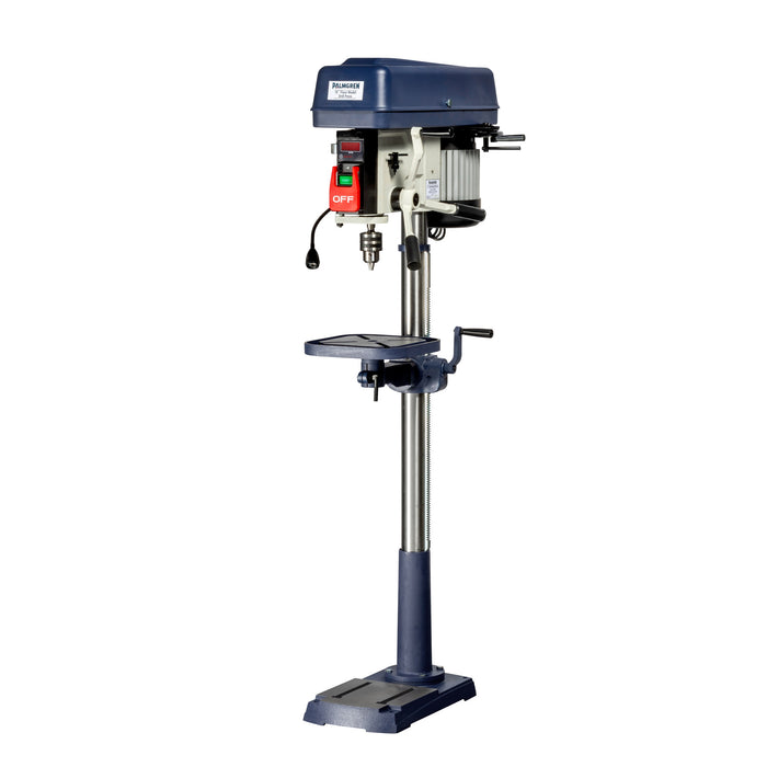 15" 16-Speed Floor Step Pulley Drill Press with LED Readout
