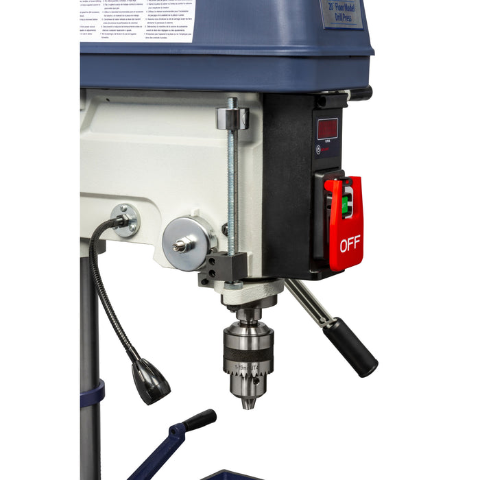 20" 16-Speed Floor Step Pulley Drill Press (120/240V 1 Phase)