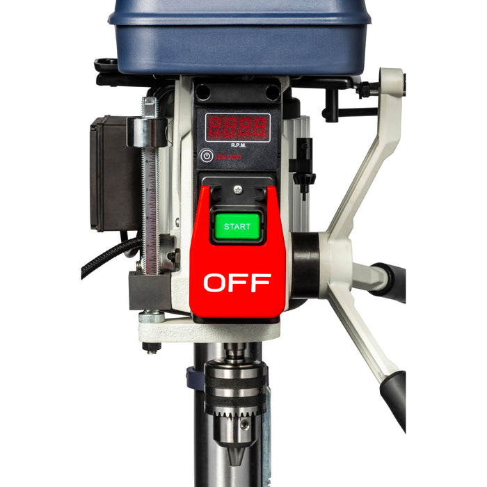 15" 16-Speed Floor Step Pulley Drill Press with LED Readout